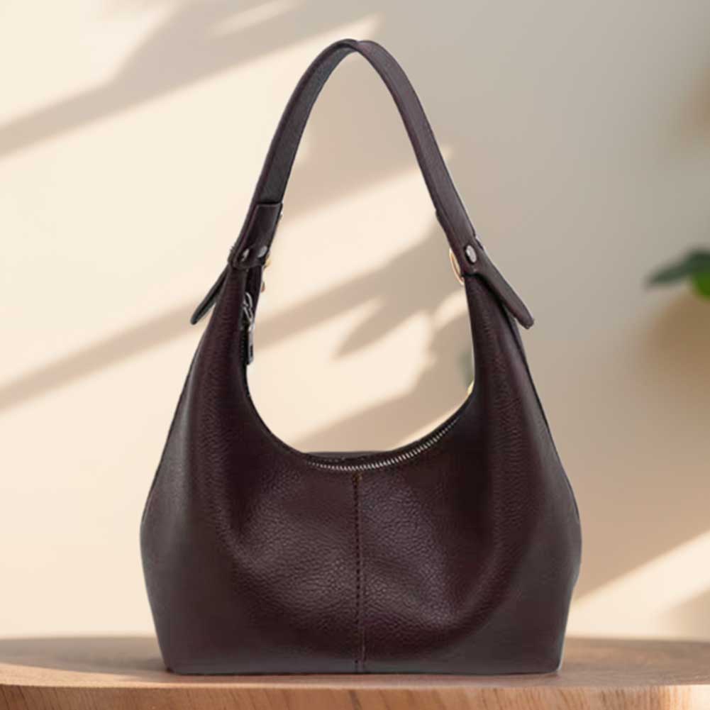 Women Retro Shoulder Bag PU Leather Fashion Tote Handbag Solid Color Simple Shoulder Purse Girls Outdoor Daily Bag