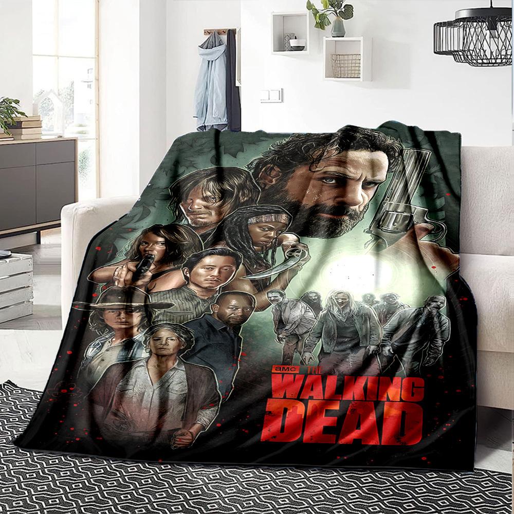 1pc Walking Dead Throw Blanket Soft Flannel, Cozy All Season Polyester Perfect for Home, Office