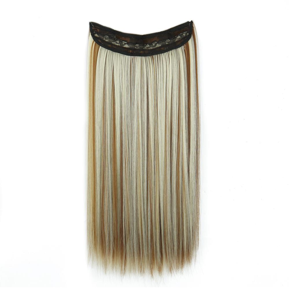 MERISIHAIR Blond deschis Extensii de păr lung și drept natural Fibră sintetică Purtare zilnică Cosplay Linie de pește invizibilă Postiță