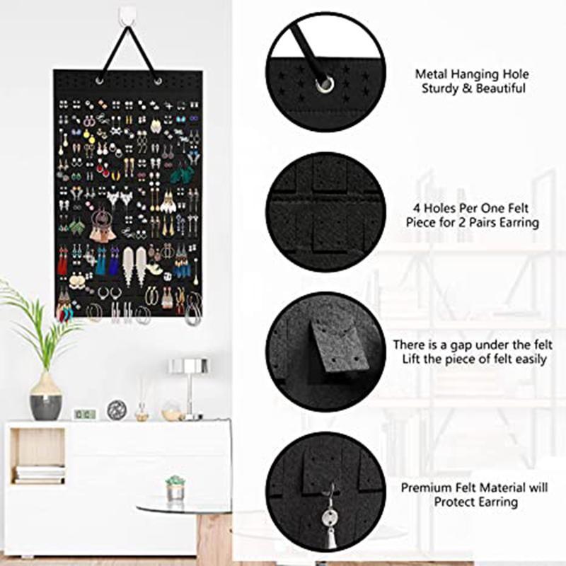 Felt Earring Storage Hanging Bag Wall Hanging Jewelry Hanging Bag Wall Hanging Necklace Ring Storage Bag XYZ