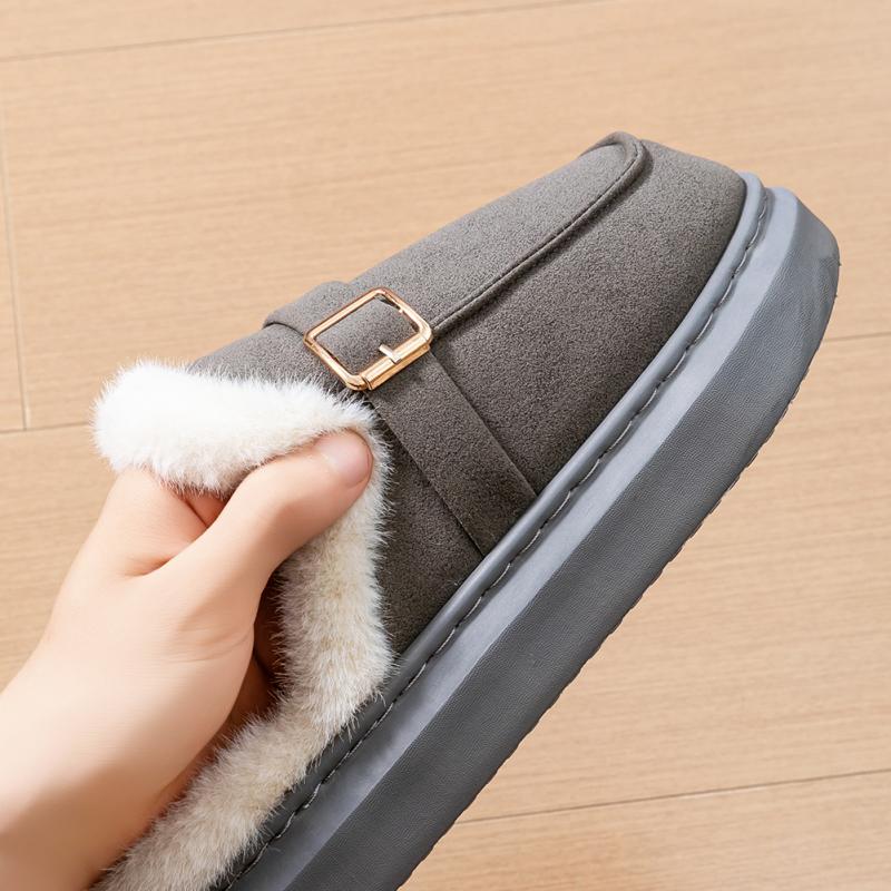 Memory Foam Slippers Women Suede Platform EVA Sole Warm Home Shoes Winter Non Slip Comfortable