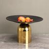 Metal Base Circular Resin Fruit Tray, Candy, Jewelry Storage Tray, Living Room Desktop Storage Tray, Home Decoration