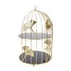 Goldfarbener Vogelkäfig-Form 2-stöckiger Cupcake-Kuchenständer Kosmetik-Aufbewahrungsregal Schmuck-Präsentationsständer Mehrzweck für Zuhause Schlafzimmer Partydeko