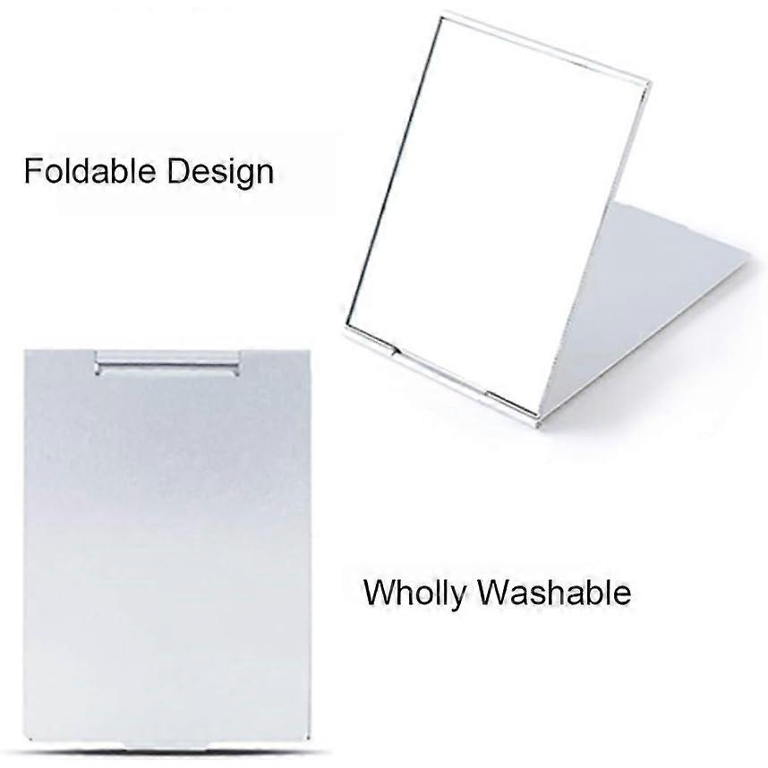 Portable Folding Mirror, Unisex Ultra Slim Durable Small Tabletop Folding Compact Makeup Mirrors for Travel (11.7x8cm)