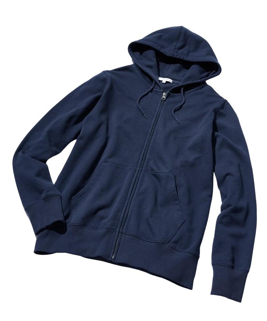 Nissen Cotton Sweat Zip Hoodie 3L and Loose Large 100% (Sizes Up, Fit) Navy,