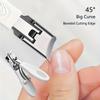 1pc Modern Stainless Steel Toenail Clippers with 45° Beveled Cutting Edge, Splash-Proof, Effortless Grip for Thick/Hard Nails