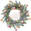 Christmas Wreath 50cm Christmas Tree Festival Ornament Gift Creative Ornament Pendant Scene Arrangement Spray White Red Ball