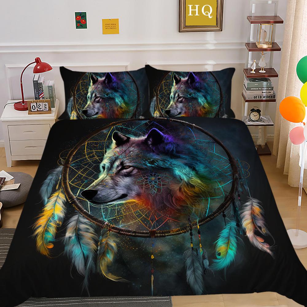 3D Wolf Printing Bedding Set Cover Single Size Microfiber Bedspreads Teen Fashion High Quality Home Textiles