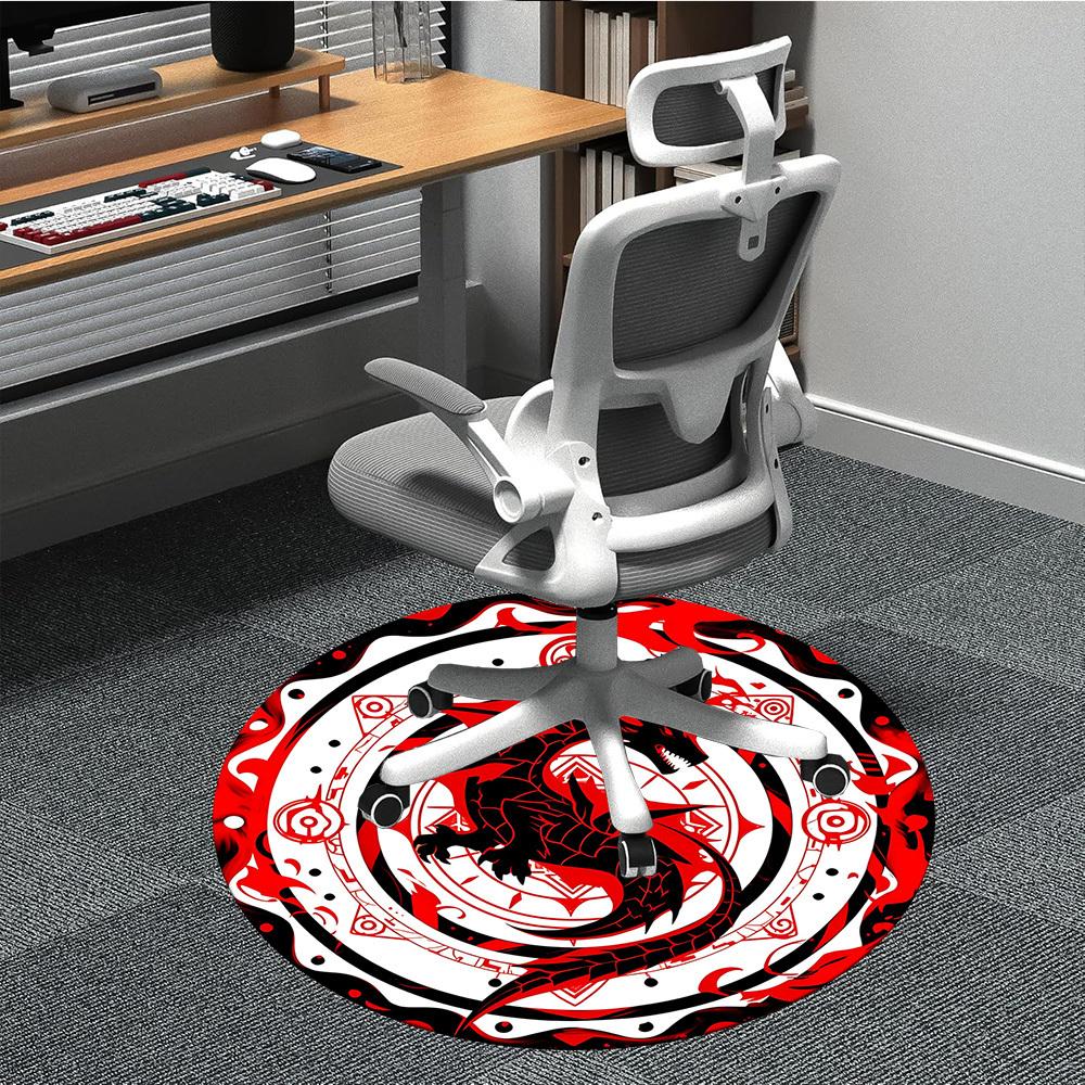 1pc Dragon Mandala Office Round Area Rug, Under Office Chairs Bedroom Living Room Home Decor, Room Deco, Available in Various Sizes