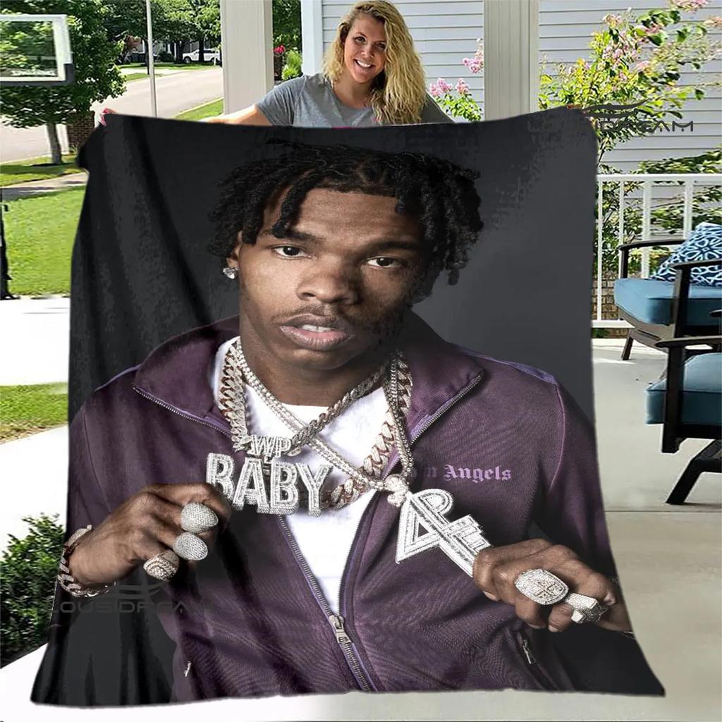 Hip -hop Singer Lil Baby Printing Blanket Children's Warm Blanket T Flange Blanket Home Travel Blanket Bed Linings Birthday Gift