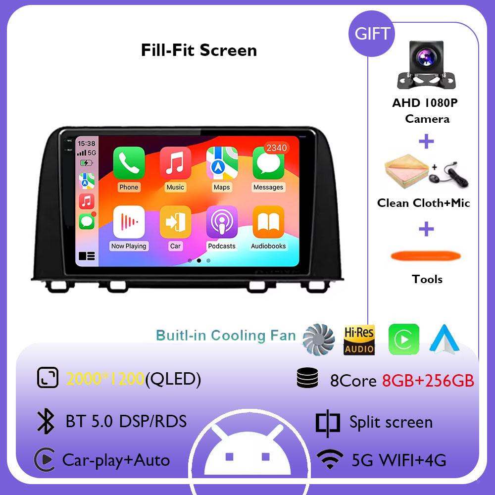 Android 14 Car Radio For Honda CRV 2017 2018 2019 2020 2021 2022 Multimedia Video Player Navigation GPS Carplay QLED Stereo WIFI