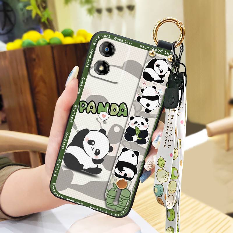 Wristband Dirt-resistant Phone Case For MOTO E13 Cute Cartoon Lanyard Durable Wrist Strap Protective Shockproof Silicone