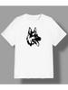 T-Shirt with German Shepherd Silhouette Print