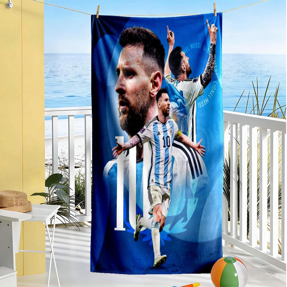 Football Messi Beach Towel Super Soft Microfiber Quickdry Fabric Comfortable Lightweight