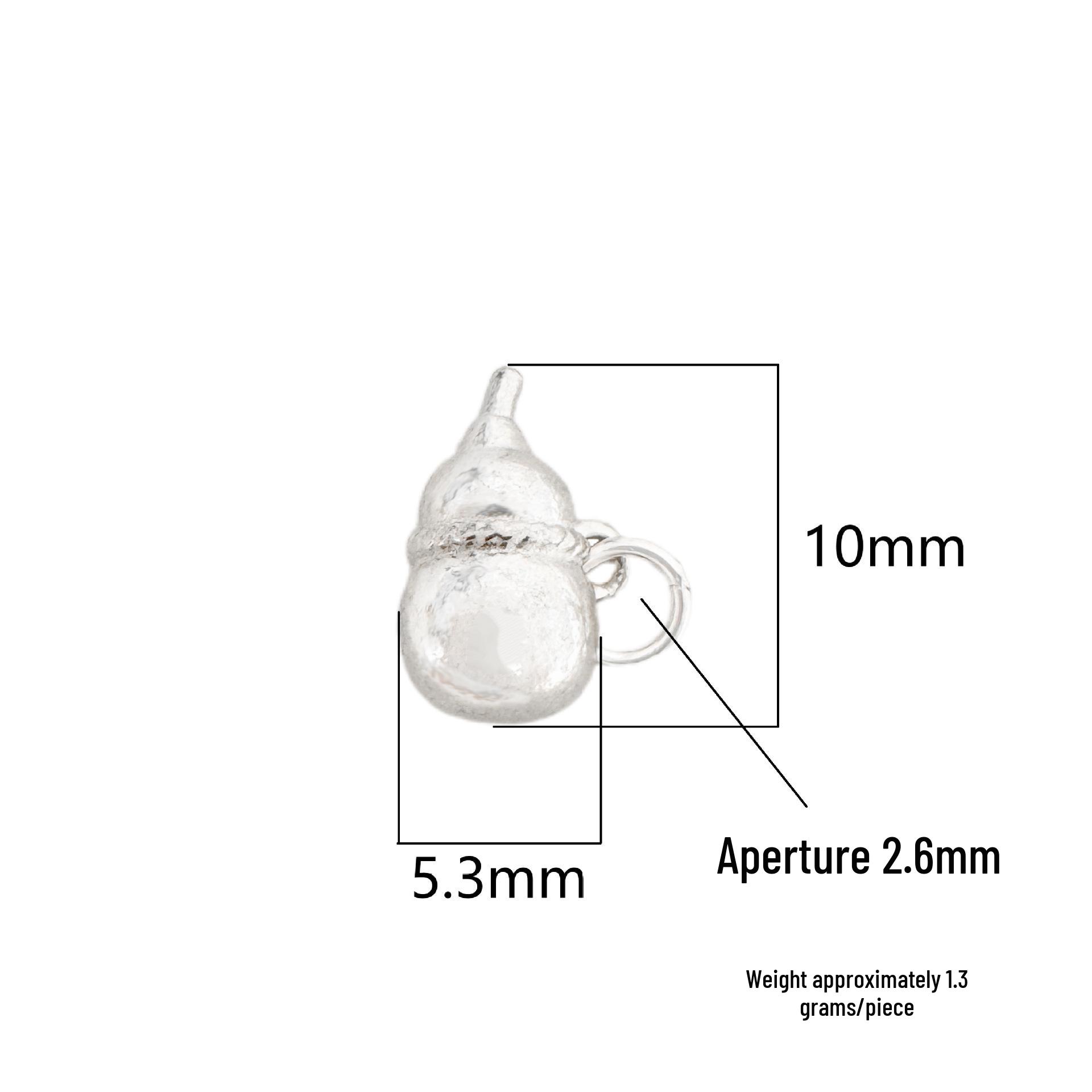 S990 Sterling Silver Gourd Pendant Charm for DIY Crystal Bracelets & Necklaces Pure Silver 990 серебряный