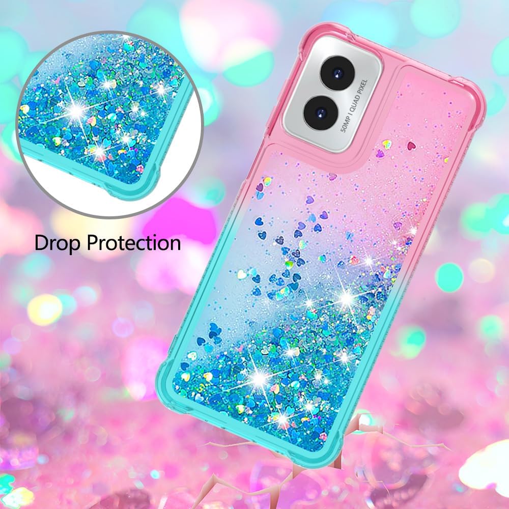 Case for Motorola Moto G 5G 2024 Case Women Girls Cute Clear Glitter Heavy Duty Shockproof Back Cover Soft TPU Phone Case for Moto G 5G 2024 Gradient