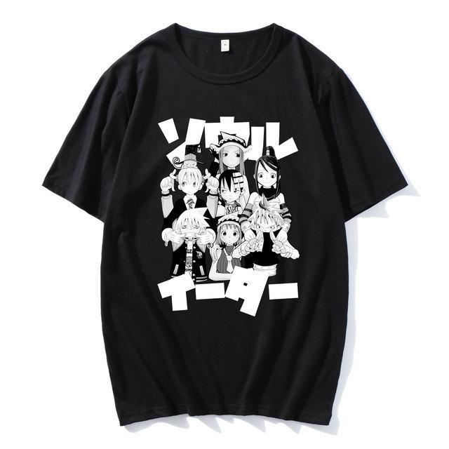 Cross-border new pure cotton two-dimensional animation soul eater printed men's clothing loose casual Japanese T-shirt men's short sleeves ins