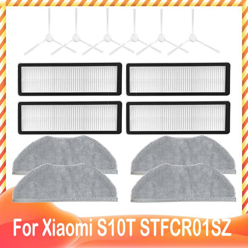 Mopptuch Lappen Seitenbürste HEPA Filter Ersatz Für Xiaomi Roboterstaubsauger S10T STFCR01SZ Verwicklungsschutz Kehren und Wischen