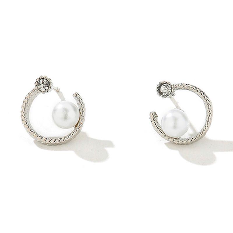 Retro Kreatywne Geometryczne Kolczyki Sztyfty z Diamentami i Perłami dla Kobiet