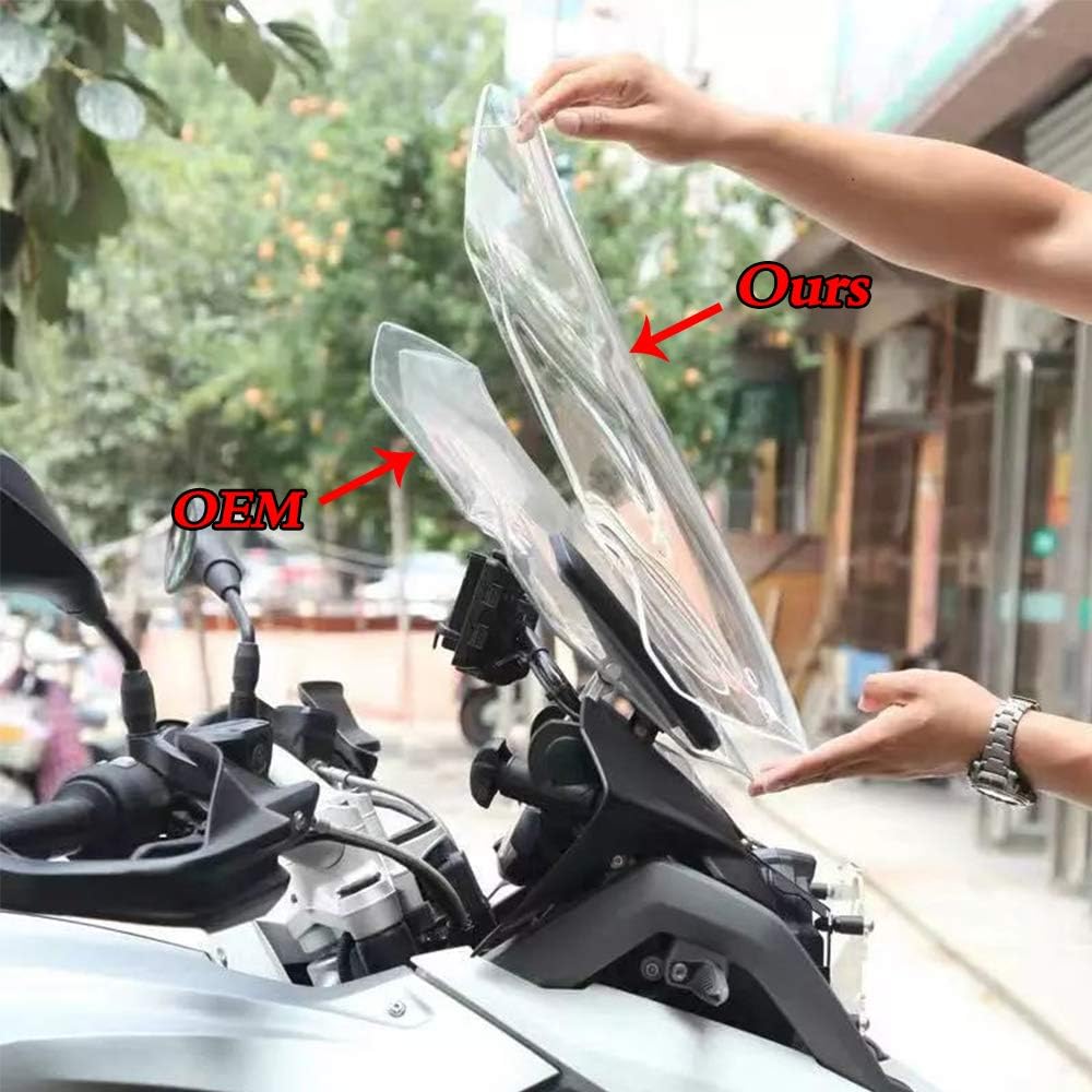 Windscreen for BMW R1200GS LC Adventure R1250GS ADV Windshield for BMW GS 1200 GS LC Adventure Wind Screen Protector 2013-2023 (Light Smoke)