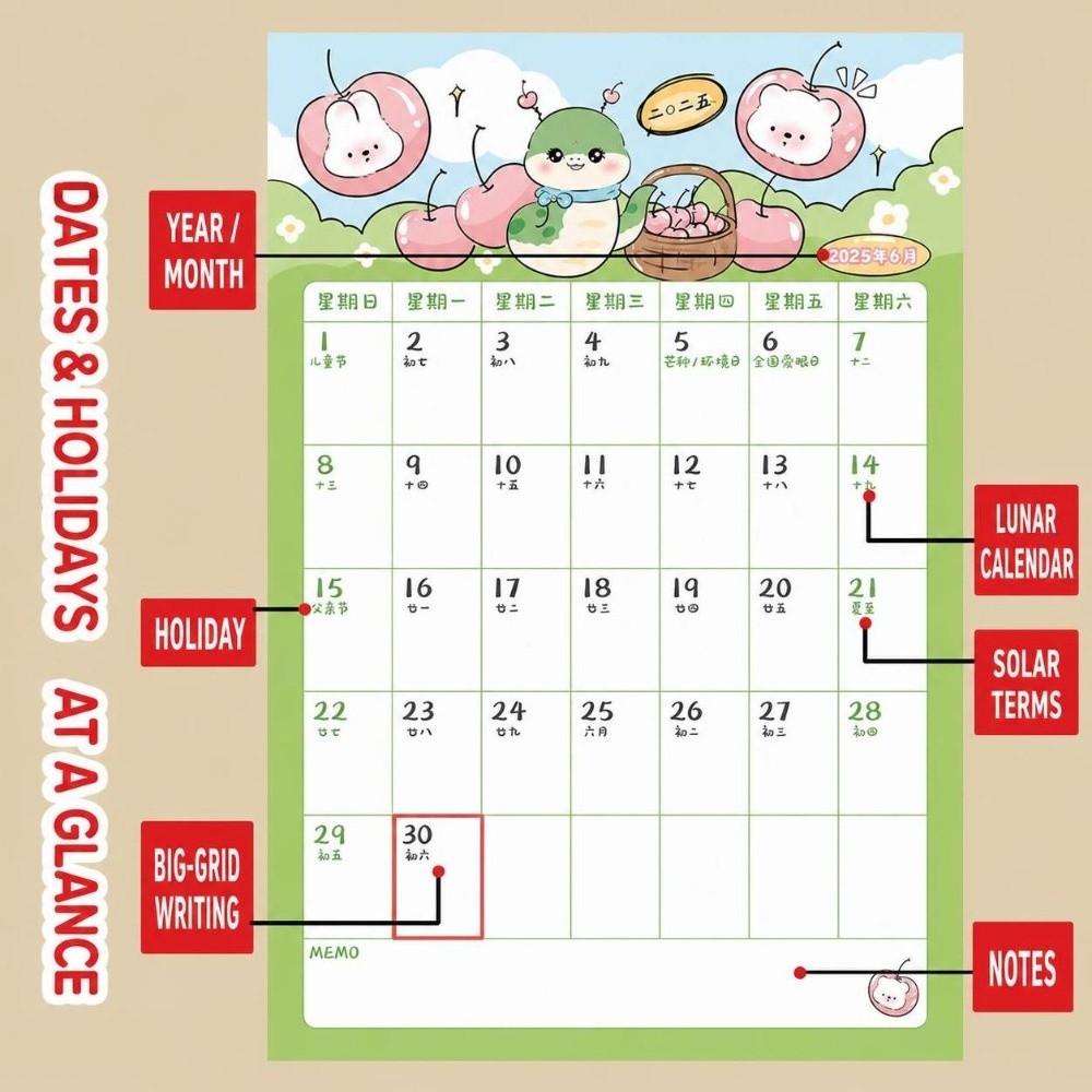 Coil 2027 Calendar Cartoon The Year of Goat Calendar  for Home Office Decor