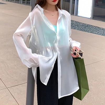 Sonnenschutz Kleidung Diamant Chiffon Damen Sommer Dünne Langarmhemd Jacke