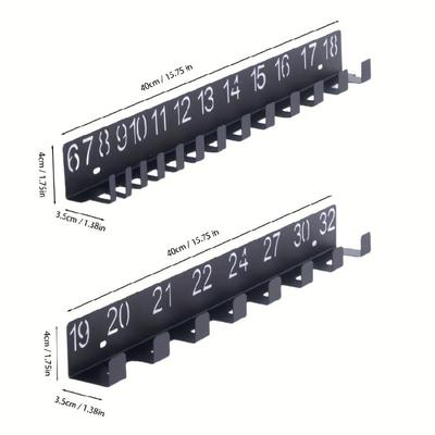 Black Modern Wall Mounted Tool Organizer Heavy Duty Iron Design Wrench Rack For Workshop Storage Holder Accessories