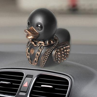 Figurine de canard gothique punk deathrock satanique canard noir statue en résine sculpture maison bureau décoration de bureau ornement de fête d'Halloween