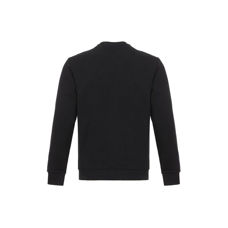 Emporio Armani Embroidered Logo Pattern Blend Pullover Sweatshirt Men Sweatshirt Black 6Z1MB3-1J07Z-0999