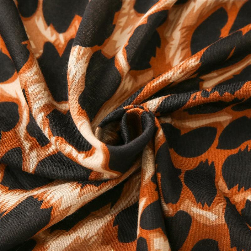 Scarf Women's Spring and Autumn New Winter Foreign Style Fashion Shawl Versatile Leopard Print Dual-purpose Silk Scarf