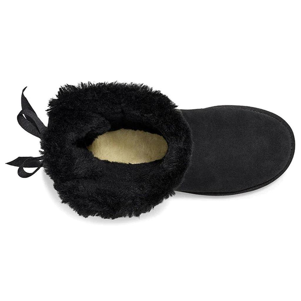 UGG Short Bow Stiefel Fleece Lined Black Women's 1110706-BLK