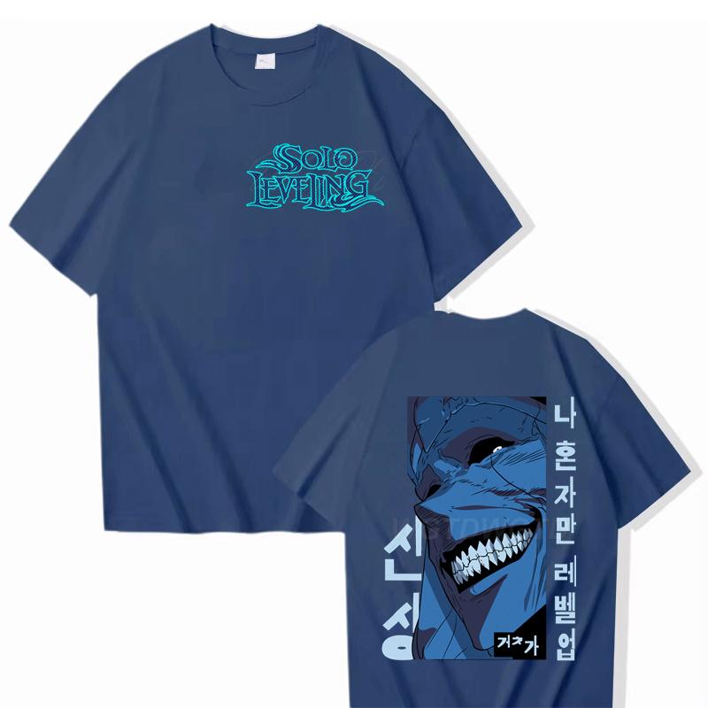 Solo Leveling Street Cool T-shirt Top 100% Cotton Hot Anime Men Clothes Harajuku Streetwear Solo Leveling Anime Men Women Shirt