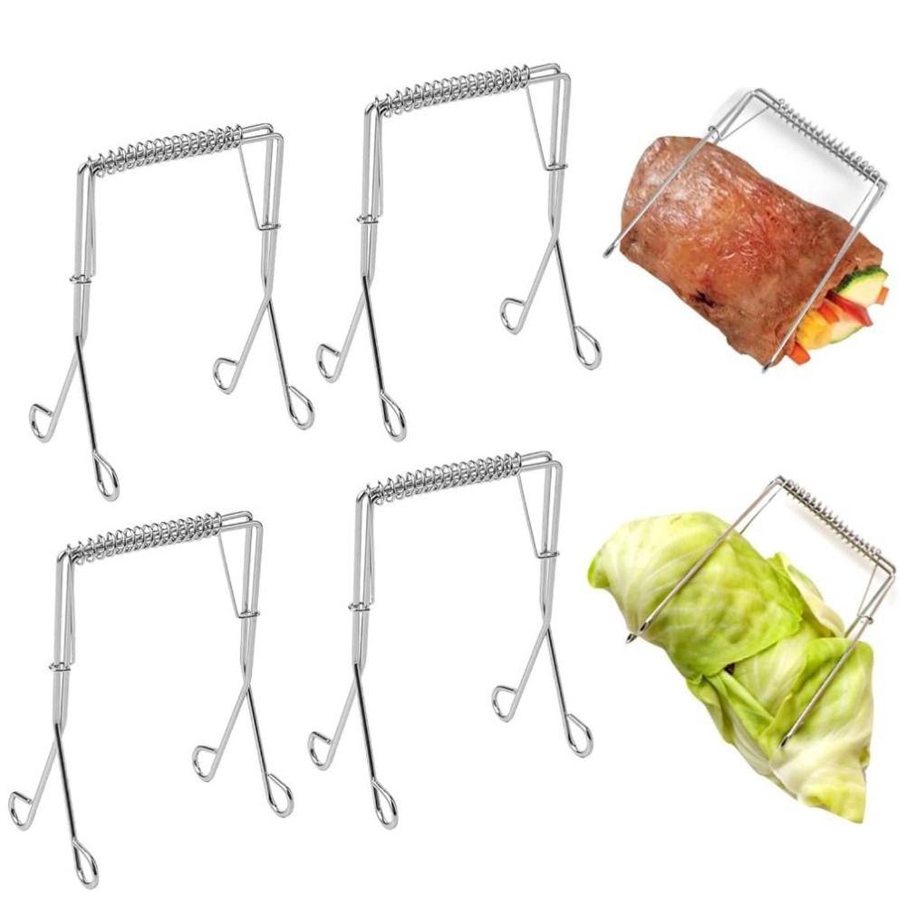 10 Pieces Spring Design Deep-Fry Assisting Tong Rust-proof Cabbage Tong Rotisserie Clip  Steaming