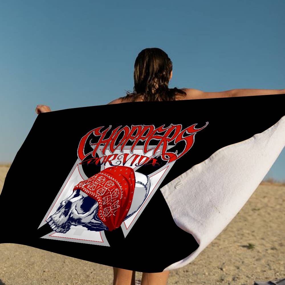 Logo W-West Coast C-Choppers Bath Towel Microfiber Soft Water Absorbing Breathable For Girl Kids Decorative Cartoon Beach Towel
