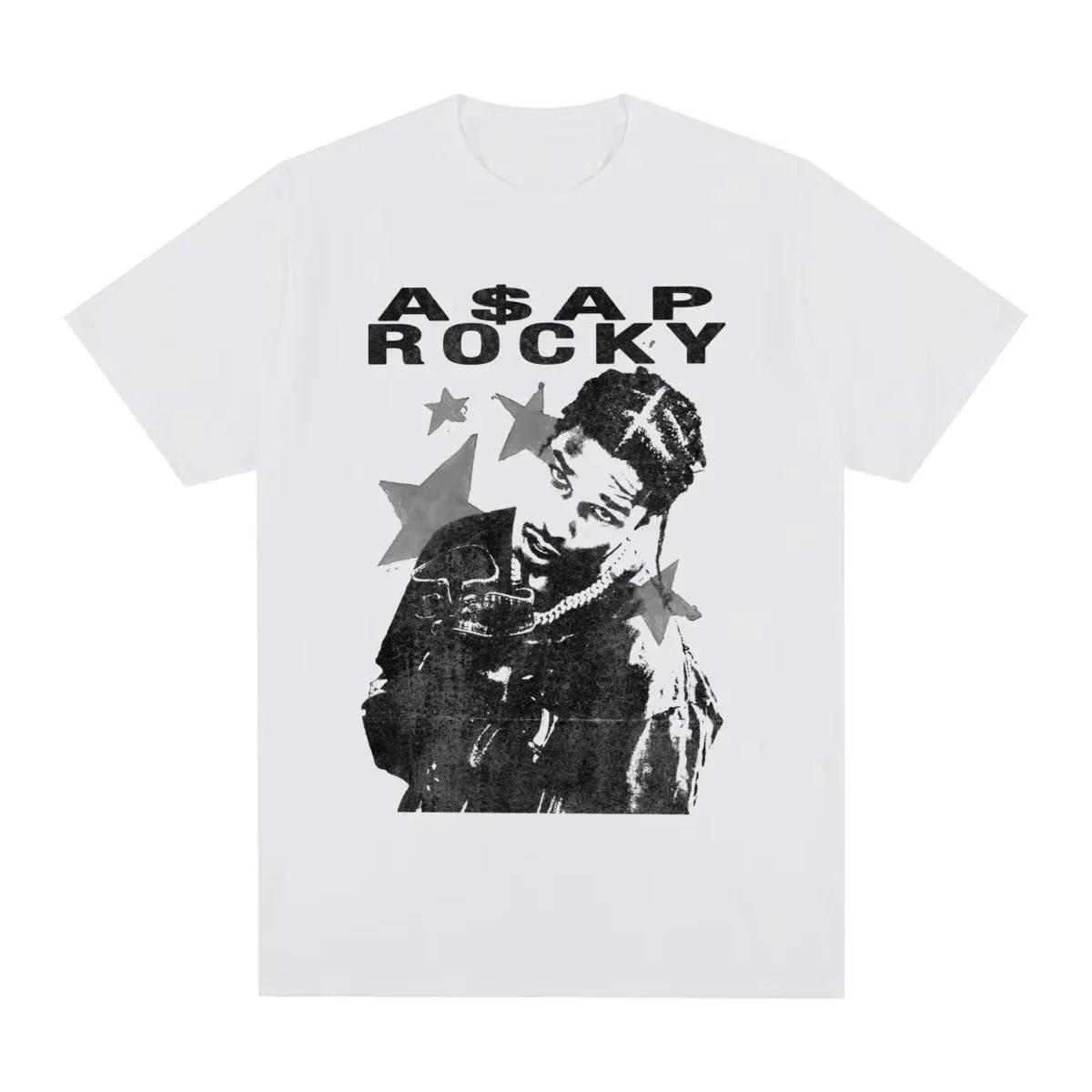 2026 New ASAP A AP ROCKY High Street Hip Hop Rap TShirt Unisexs Heavyweight Small Neckline Breathable Comfortable Short Sleeves S
