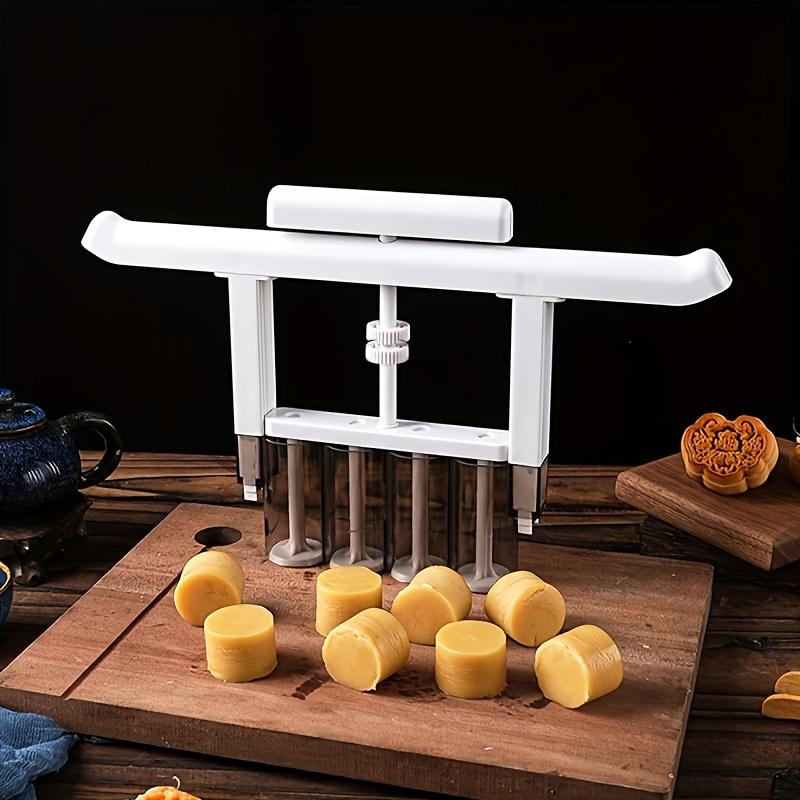 Snadno lisovatelný výrobník měsíčních koláčků, 1 ks, Perfektní na broskvový koláč, koláčky z fazolí mungo, Pečicí nástroj se snadným vyjímáním s nastavitelným rozdělovačem náplně 20-100G