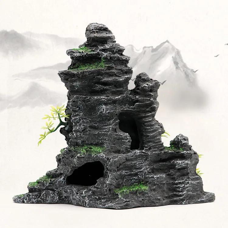 Aquarium-Landschaftsgestaltungssimulation Steingarten Harz Aquarium Dekoration Baumvermeidende Mikro-Landschaftsornamente