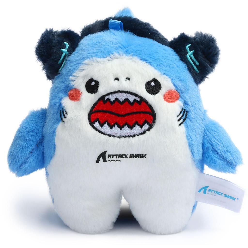ATTACK SHARK Plush Toy, Fluffy and Furry, 10x10x13cm, Odorless, Non-shedding, Perfect for Hanging in a Backpack, Birthday Gift for Boyfriend, Child,