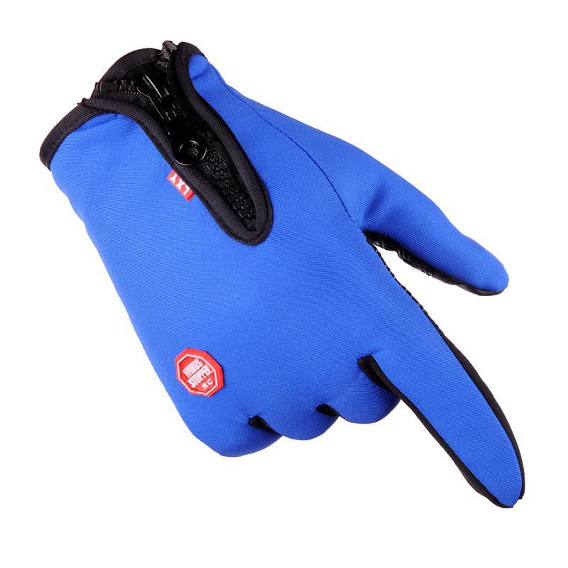 

Мужские и женские зимние флисовые перчатки с полными пальцами и сенсорным экраном: Водонепроницаемый, Ветрозащитный и на молнии для езды на велосипеде, катания на лыжах и альпинизма. L