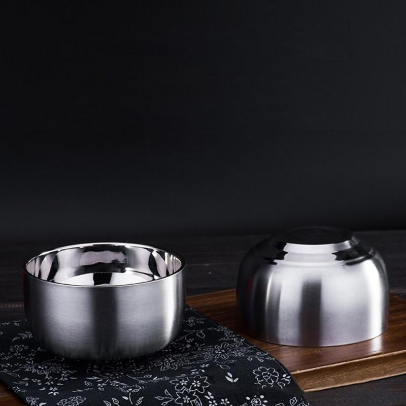 Insulated Bowl Dishwasher Safe Salad Bowl Stainless Steel Bowl 12cm Diameter Double Layer Enjoy Hot or Cold Soups