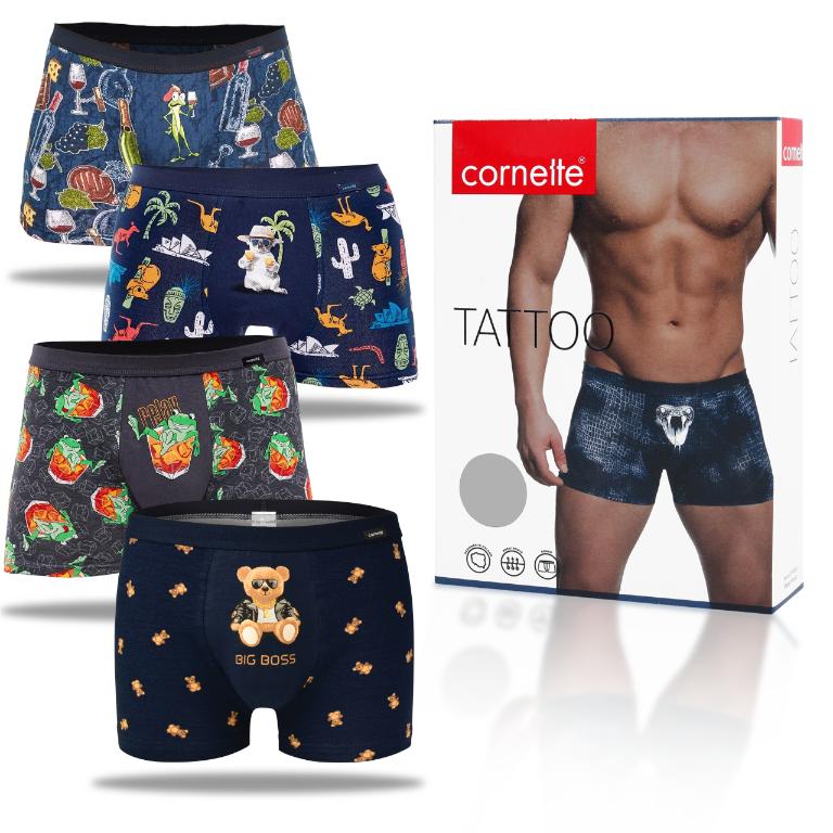 Cornette Men's Boxer Shorts Tight Cotton Mix 4 Pieces