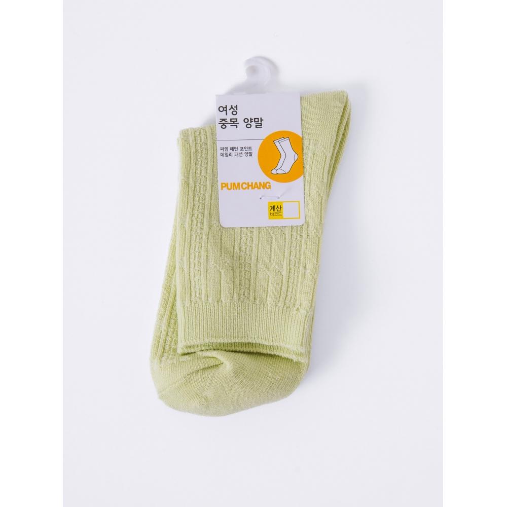 DaiSo Women S Point Mid Calf SockS Green
