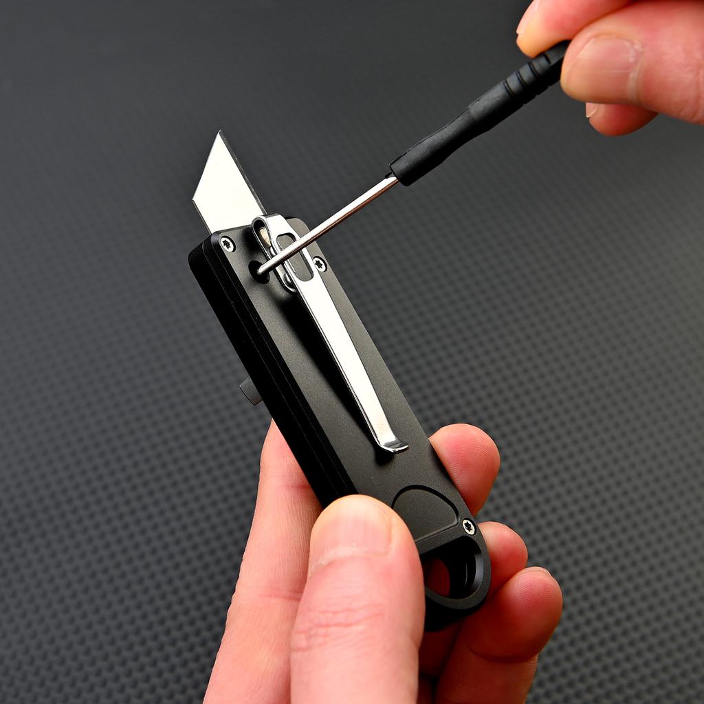 Innovative Aluminum Alloy Utility Knife With A Back Clip Sharp Pocket Knife Paper Cutter EDC Portable Survival Tool SK5 Blade