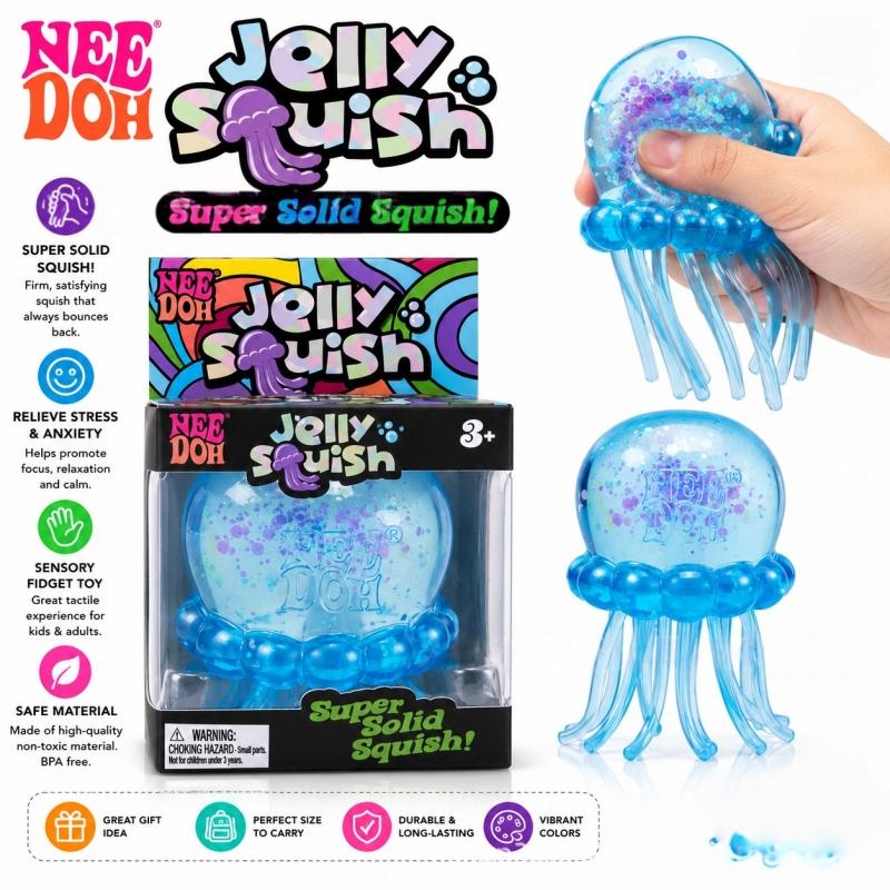 Jellyfish & Octopus Squeeze Toys, Sensory Squishy Fidgets, Stress Relief Decompression Toy Gifts