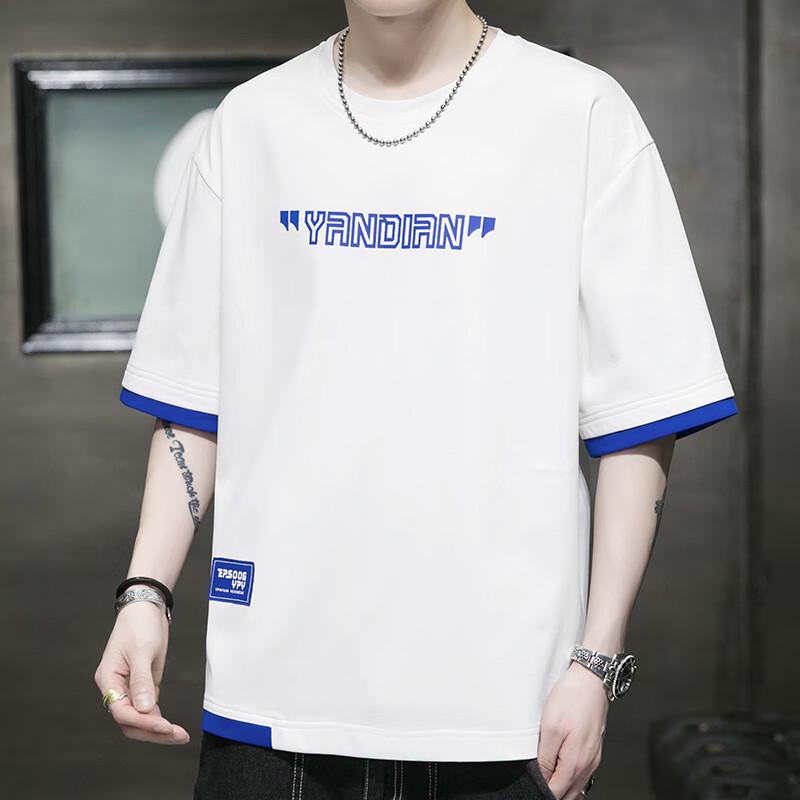 JIAOXIU Men's Trendy Loose Fit Half-Sleeve T-Shirt