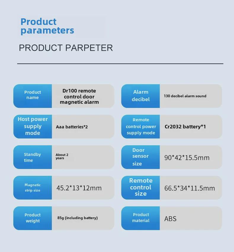 130dB Multi-Function Remote Control Door & Window Magnetic Alarm for Home Security