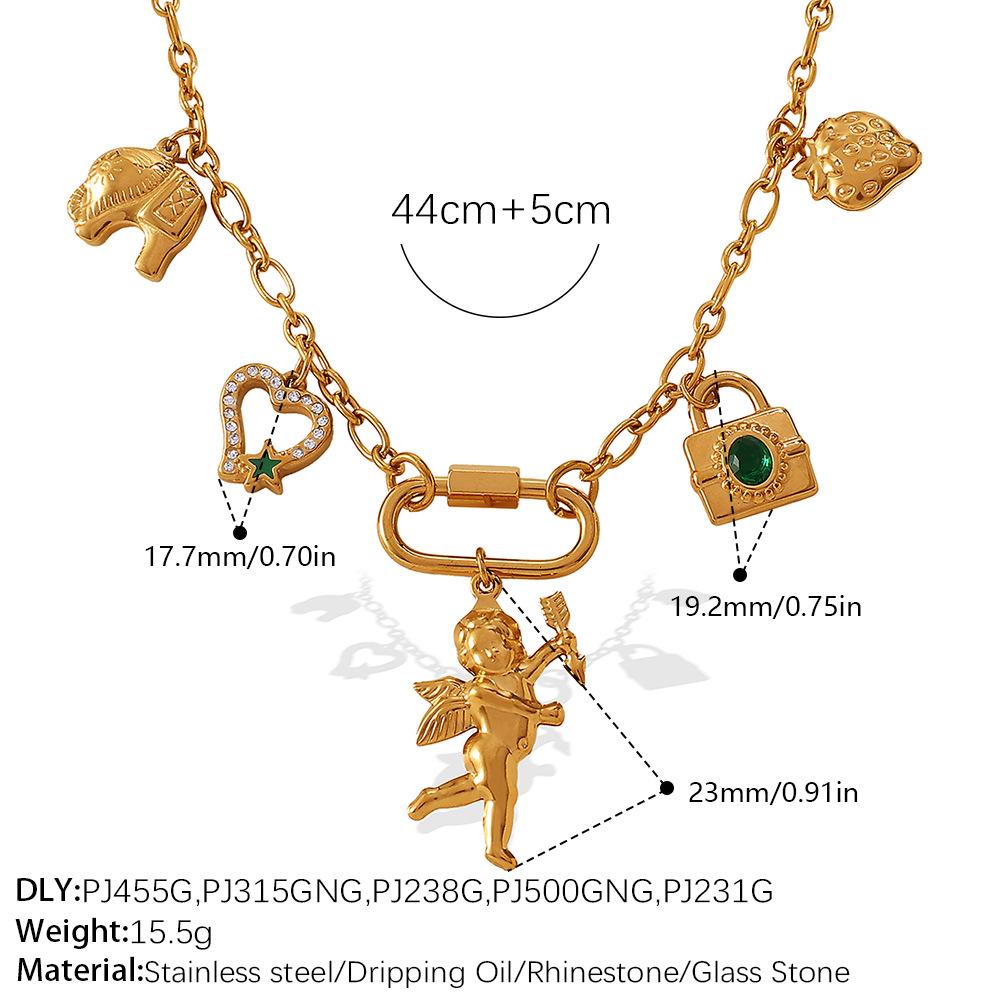 Personalized Stainless Steel Necklace Gold Fashion High Sense Clover Pepper Design Sense Temperament Necklace Jewelry