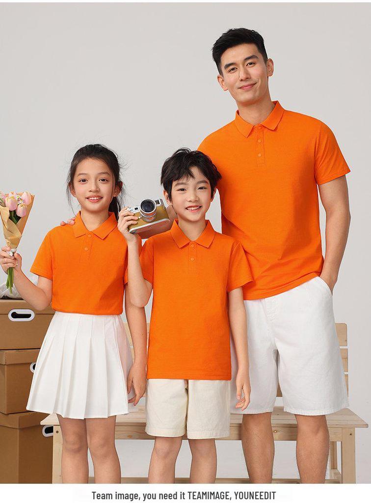 Summer Cotton Family Matching T-shirts Corporate Workwear Short Sleeve Custom Cultural Shirts Class Uniforms