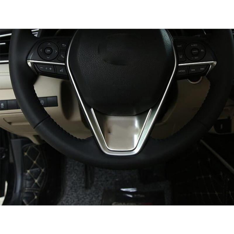 For Toyota Camry XV70 2018      Car Stick Trim Steering Wheel Frame Cover Wheel Interior Kit Switch Detector