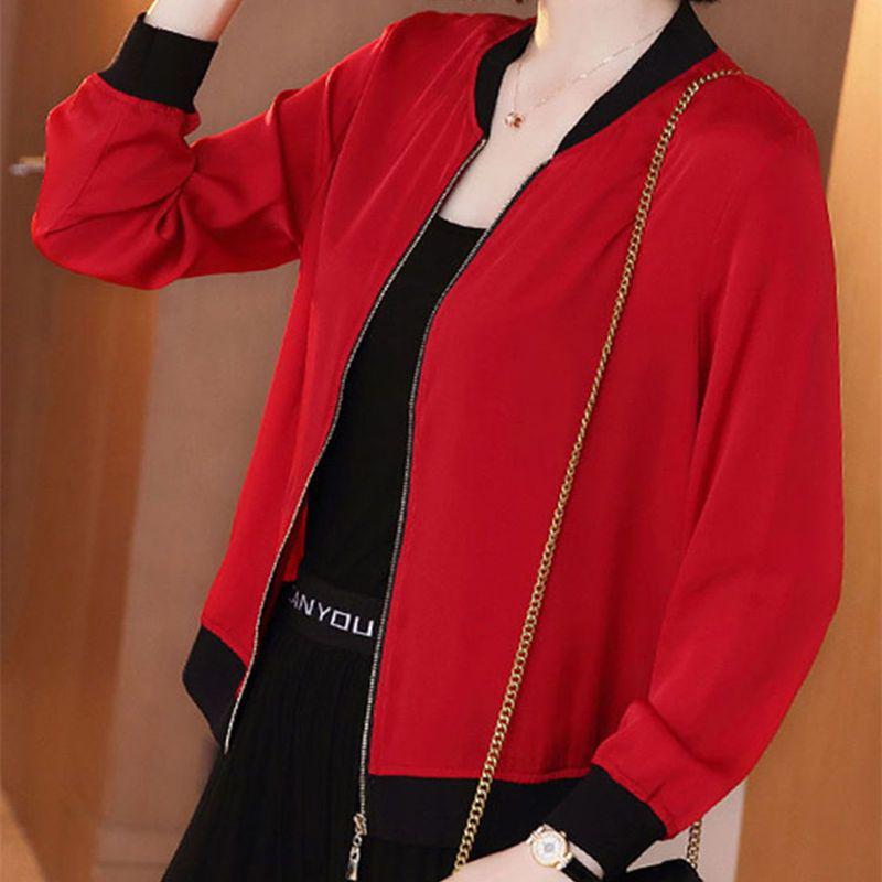 Mom's Elegant Chiffon Sun Protection Jacket – Slimming, Plus Size Cardigan, Stylish Loose-Fit Baseball Jacket for Women